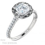 Cushion Cut Forever One Moissanite Engagement Ring #GTJ1111-cushion-fo-w
