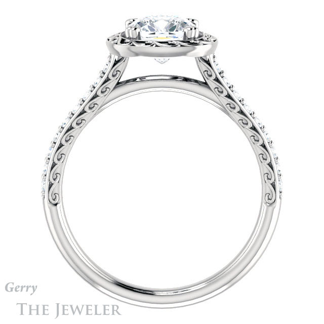 Cushion Cut Forever One Moissanite Engagement Ring #GTJ1111-cushion-fo-w