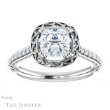 Cushion Cut Forever One Moissanite Engagement Ring #GTJ1111-cushion-fo-w