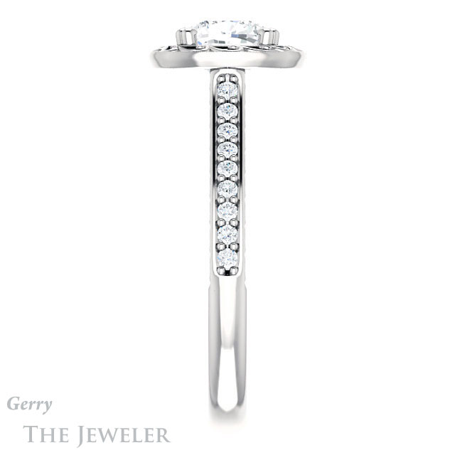 Cushion Cut Forever One Moissanite Engagement Ring #GTJ1111-cushion-fo-w