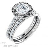 Cushion Cut Forever One Moissanite Engagement Ring #GTJ1111-cushion-fo-w