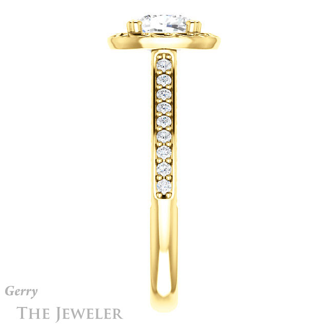 Cushion Cut Forever One Moissanite Engagement Ring #GTJ1111-cushion-fo-y