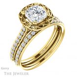 Cushion Cut Forever One Moissanite Engagement Ring #GTJ1111-cushion-fo-y