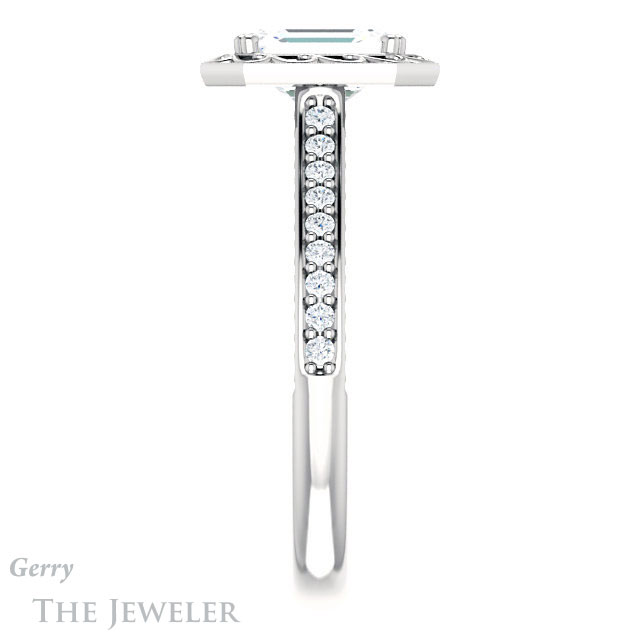Emerald Cut Forever Brilliant Moissanite Engagement Ring #GTJ1111-emerald-fb-w