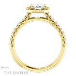 Emerald Cut Forever One Moissanite Engagement Ring #GTJ1111-emerald-fb-y 2 Emerald Cut Forever Brilliant Moissanite Engagement Ring #GTJ1111-emerald-fb-y