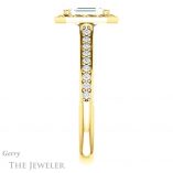 Emerald Cut Forever One Moissanite Engagement Ring #GTJ1111-emerald-fb-y 3 Emerald Cut Forever Brilliant Moissanite Engagement Ring #GTJ1111-emerald-fb-y