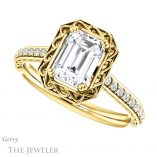 Emerald Cut Forever One Moissanite Engagement Ring #GTJ1111-emerald-fb-y 5 Emerald Cut Forever Brilliant Moissanite Engagement Ring #GTJ1111-emerald-fb-y