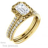 Emerald Cut Forever One Moissanite Engagement Ring #GTJ1111-emerald-fb-y 6 Emerald Cut Forever Brilliant Moissanite Engagement Ring #GTJ1111-emerald-fb-y