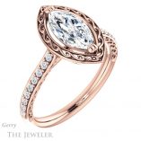 Marquise Cut Forever One Moissanite Engagement Ring #GTJ1111-marquise-fb-r 4 Marquise Cut Forever Brilliant Moissanite Engagement Ring #GTJ1111-marquise-fb-r