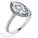 Marquise Cut Forever One Moissanite Engagement Ring #GTJ1111-marquise-fb-w 4 Marquise Cut Forever Brilliant Moissanite Engagement Ring #GTJ1111-marquise-fb-w