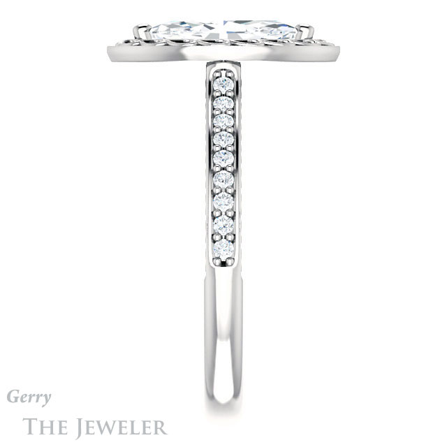 Marquise Cut Forever One Moissanite Engagement Ring #GTJ1111-marquise-fb-w 3 Marquise Cut Forever Brilliant Moissanite Engagement Ring #GTJ1111-marquise-fb-w