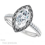 Marquise Cut Forever One Moissanite Engagement Ring #GTJ1111-marquise-fb-w 5 Marquise Cut Forever Brilliant Moissanite Engagement Ring #GTJ1111-marquise-fb-w