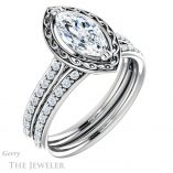 Marquise Cut Forever One Moissanite Engagement Ring #GTJ1111-marquise-fb-w 6 Marquise Cut Forever Brilliant Moissanite Engagement Ring #GTJ1111-marquise-fb-w