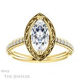 Marquise Cut Forever Brilliant Moissanite Engagement Ring #GTJ1111-marquise-fb-y