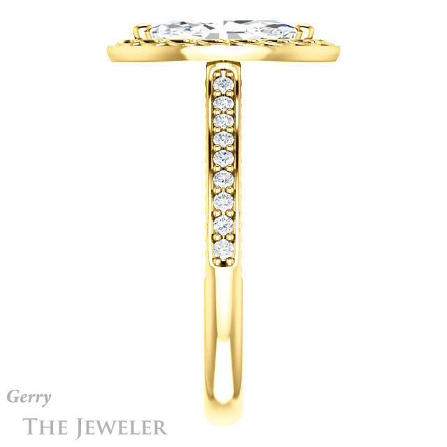 Marquise Cut Forever Brilliant Moissanite Engagement Ring #GTJ1111-marquise-fb-y