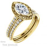 Marquise Cut Forever Brilliant Moissanite Engagement Ring #GTJ1111-marquise-fb-y
