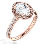 14k Rose Gold Oval Cut Engagement Ring Setting #GTJ1111-oval-r