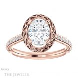 14k Rose Gold Oval Cut Engagement Ring Setting #GTJ1111-oval-r