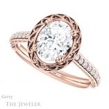 14k Rose Gold Oval Cut Engagement Ring Setting #GTJ1111-oval-r
