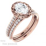 14k Rose Gold Oval Cut Engagement Ring Setting #GTJ1111-oval-r