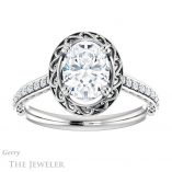 Oval Shaped Forever One Moissanite Engagement Ring #GTJ1111-oval-fo-w