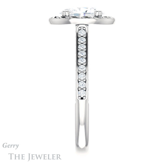 Oval Shaped Forever One Moissanite Engagement Ring #GTJ1111-oval-fo-w
