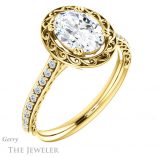 Oval Shaped Forever One Moissanite Engagement Ring #GTJ1111-oval-fo-y 4 Oval Shaped Forever One Moissanite Engagement Ring #GTJ1111-oval-fo-y