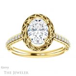 Oval Shaped Forever One Moissanite Engagement Ring #GTJ1111-oval-fo-y 1 Oval Shaped Forever One Moissanite Engagement Ring #GTJ1111-oval-fo-y