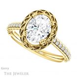 Oval Shaped Forever One Moissanite Engagement Ring #GTJ1111-oval-fo-y 5 Oval Shaped Forever One Moissanite Engagement Ring #GTJ1111-oval-fo-y