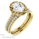 Oval Shaped Forever One Moissanite Engagement Ring #GTJ1111-oval-fo-y 6 Oval Shaped Forever One Moissanite Engagement Ring #GTJ1111-oval-fo-y