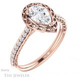 Pear Shaped Forever One Moissanite Engagement Ring #GTJ1111-pear-fb-r 4 Pear Shaped Forever Brilliant Moissanite Engagement Ring #GTJ1111-pear-fb-r