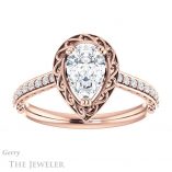 Pear Shaped Forever One Moissanite Engagement Ring #GTJ1111-pear-fb-r 1 Pear Shaped Forever Brilliant Moissanite Engagement Ring #GTJ1111-pear-fb-r