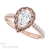 Pear Shaped Forever One Moissanite Engagement Ring #GTJ1111-pear-fb-r 5 Pear Shaped Forever Brilliant Moissanite Engagement Ring #GTJ1111-pear-fb-r