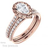 Pear Shaped Forever One Moissanite Engagement Ring #GTJ1111-pear-fb-r 6 Pear Shaped Forever Brilliant Moissanite Engagement Ring #GTJ1111-pear-fb-r