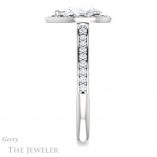 Pear Shaped Forever One Moissanite Engagement Ring #GTJ1111-pear-fb-w 3 Pear Shaped Forever Brilliant Moissanite Engagement Ring #GTJ1111-pear-fb-w