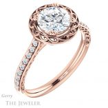 Round Cut Forever One Moissanite Engagement Ring #GTJ1111-round-fo-r 4 Round Cut Forever One Moissanite Engagement Ring #GTJ1111-round-fo-r