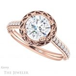 Round Cut Forever One Moissanite Engagement Ring #GTJ1111-round-fo-r 5 Round Cut Forever One Moissanite Engagement Ring #GTJ1111-round-fo-r