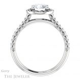 Round Cut Forever One Moissanite Engagement Ring #GTJ1111-round-fo-w