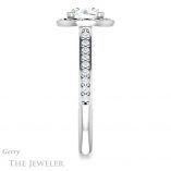 Round Cut Forever One Moissanite Engagement Ring #GTJ1111-round-fo-w