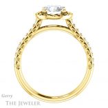 Round Cut Forever One Moissanite Engagement Ring #GTJ1111-round-fo-y