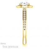 Round Cut Forever One Moissanite Engagement Ring #GTJ1111-round-fo-y