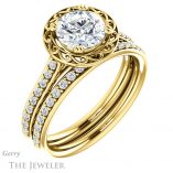 Round Cut Forever One Moissanite Engagement Ring #GTJ1111-round-fo-y