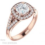 Cushion Cut Forever One Moissanite Engagement Ring #GTJ1112-cushion-fo-r