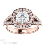 Cushion Cut Forever One Moissanite Engagement Ring #GTJ1112-cushion-fo-r