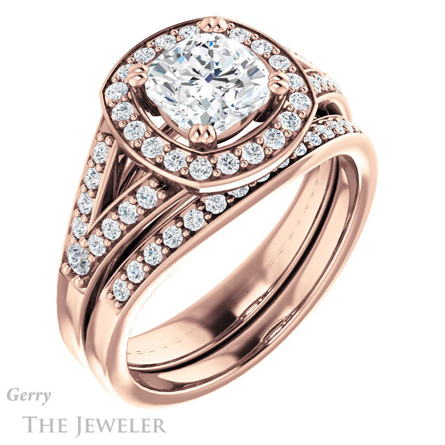 Cushion Cut Forever One Moissanite Engagement Ring #GTJ1112-cushion-fo-r