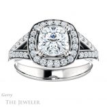 Cushion Cut Forever One Moissanite Engagement Ring #GTJ1112-cushion-fo-w