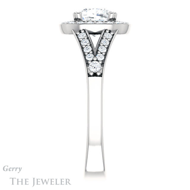 Cushion Cut Forever One Moissanite Engagement Ring #GTJ1112-cushion-fo-w