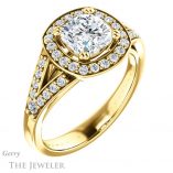 Cushion Cut Forever One Moissanite Engagement Ring #GTJ1112-cushion-fo-y