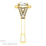 Cushion Cut Forever One Moissanite Engagement Ring #GTJ1112-cushion-fo-y