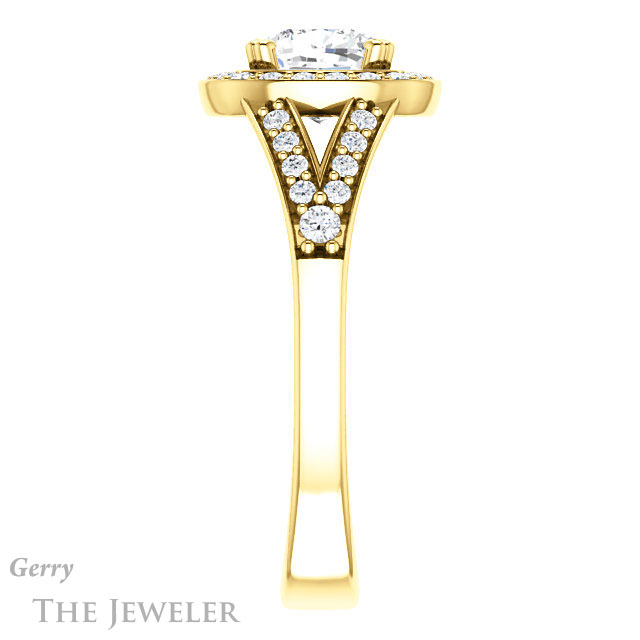 Cushion Cut Forever One Moissanite Engagement Ring #GTJ1112-cushion-fo-y